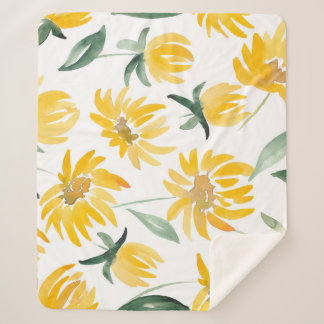 Gelbe Blumen Leaf Sommermuster Sherpadecke
