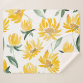 Gelbe Blumen Leaf Sommermuster Sherpadecke (Vorderseite (Horizontal))