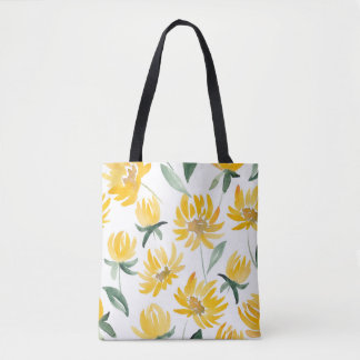 Gelbe Blumen Leaf Sommermuster Tasche