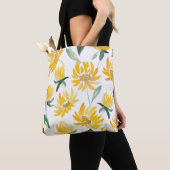 Gelbe Blumen Leaf Sommermuster Tasche (Von Nahem)