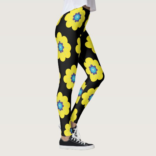 Gelbe Blumen  Leggings (Rechts)