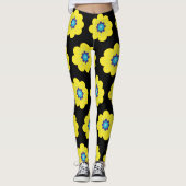 Gelbe Blumen  Leggings (Vorderseite)