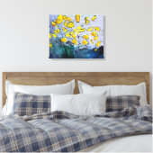 Gelbe Blumen Leinwanddruck (Insitu (Schlafzimmer))