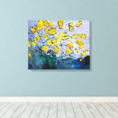 Gelbe Blumen Leinwanddruck (Insitu (Holzboden))