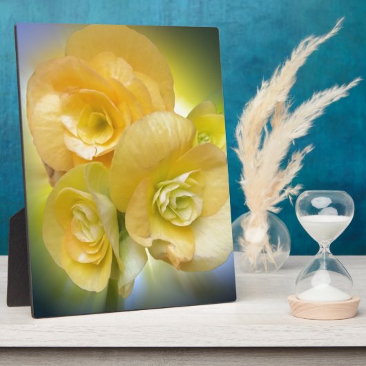 gelbe Blumen leuchten Fotoplatte (Seite)