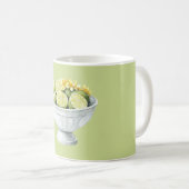 Gelbe Blumen & Limetten Kaffeetasse (VorderseiteRechts)
