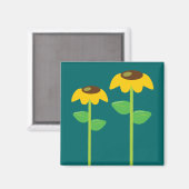 Gelbe Blumen Magnet (Vorderseite/Rückseite)