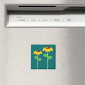 Gelbe Blumen Magnet (In Situ (Geschirrspüler))