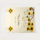 Gelbe Blumen Mason Jars Foto Hintergrund Wandteppich (Vorderseite (Horizontal))