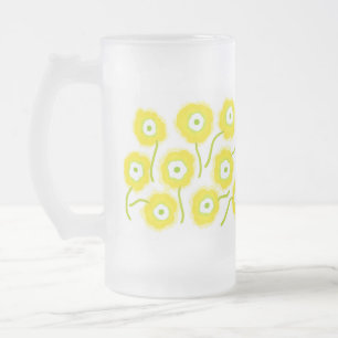Gelbe Blumen Mattiert 16 oz Mattierte Tasse aus Gl
