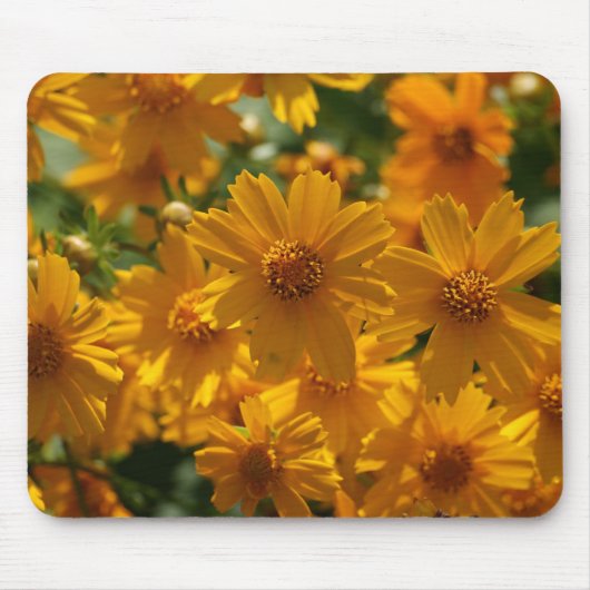 Gelbe Blumen-Mausunterlage Mousepad (Vorne)