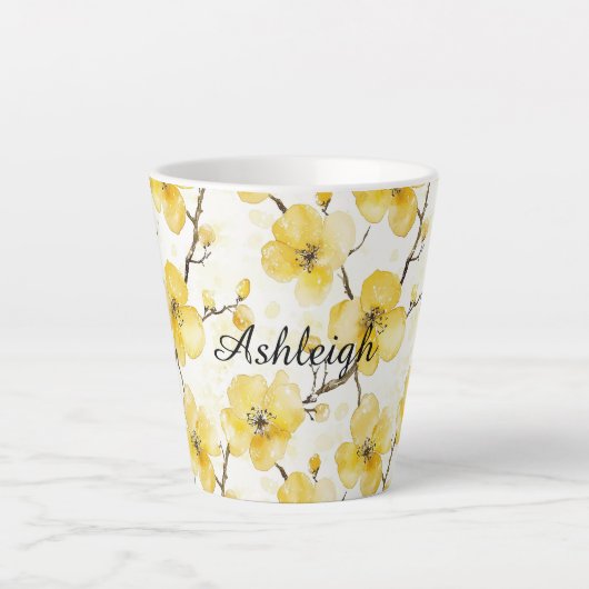 Gelbe Blumen Milchtasse (Vorderseite)