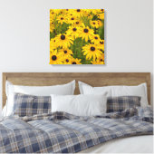 Gelbe Blumen - Mit Augen schwarze Susans Canvas dr Leinwanddruck (Insitu (Schlafzimmer))