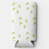 Gelbe Blumen mit grünen Blätter auf Weiß Selters Dosenkühler (Vorderseite)