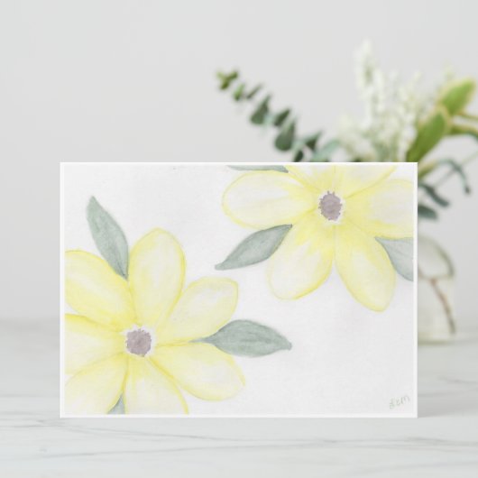 Gelbe Blumen Mitteilungskarten (Stehend Vorderseite)