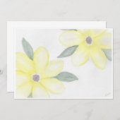 Gelbe Blumen Mitteilungskarten (Vorne/Hinten)