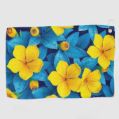 Gelbe Blumen - Mittelmeer Golfhandtuch (Horizontal)