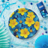 Gelbe Blumen - Mittelmeer Pappteller (Party)