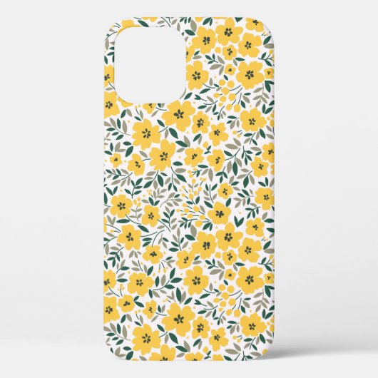 Gelbe Blumen: Moderne Blumen nahtlos. Case-Mate iPhone Hülle (Rückseite)