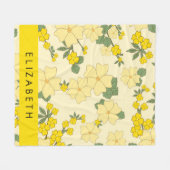 Gelbe Blumen, Muster von Blume, Ihr Name Fleecedecke (Vorderseite (Horizontal))