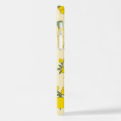 Gelbe Blumen, Muster von Blume, Ihr Name iPhone Hülle (Linke Seite)