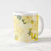 Gelbe Blumen, Muster von Blume, Ihr Name Jumbo-Tasse (Vorderseite Rechts)