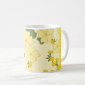 Gelbe Blumen, Muster von Blume, Ihr Name Kaffeetasse (VorderseiteRechts)