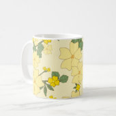 Gelbe Blumen, Muster von Blume, Ihr Name Kaffeetasse (Vorderseite Links)