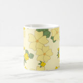 Gelbe Blumen, Muster von Blume, Ihr Name Kaffeetasse (Mittel)