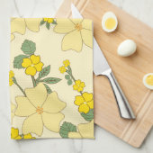 Gelbe Blumen, Muster von Blume, Ihr Name Küchentuch (Viertel Falte)