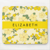 Gelbe Blumen, Muster von Blume, Ihr Name Mousepad (Vorne)