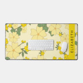 Gelbe Blumen, Muster von Blume, Ihr Name Schreibtischunterlage (Tastatur & Maus)