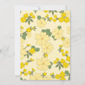 Gelbe Blumen, Muster von Blume, süß 16 Einladung (Rückseite)