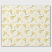 Gelbe Blumen Nahtloses Muster Geschenkpapier (Flach)