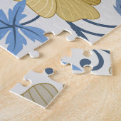 Gelbe Blumen: Nahtloses Textildesign Puzzle (Seite)