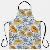 Gelbe Blumen: Nahtloses Textildesign Schürze (Vorderseite)