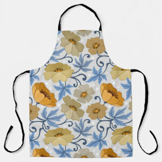 Gelbe Blumen: Nahtloses Textildesign Schürze