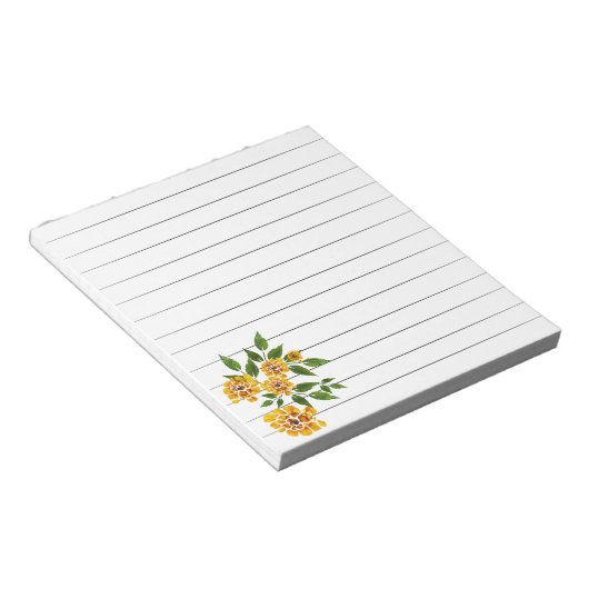 Gelbe Blumen Notepad Notizblock (angewinkelt)