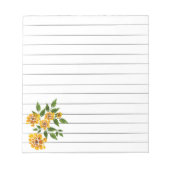 Gelbe Blumen Notepad Notizblock (Vorderseite)