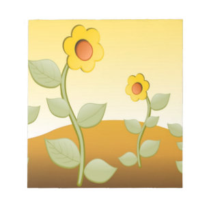 GELBE BLUMEN NOTIZBLOCK