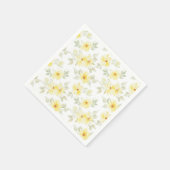 Gelbe Blumen-Papier-Servietten, Wasserfarben-Blume Serviette (Ecke)