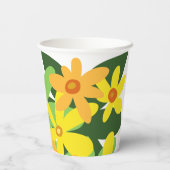 Gelbe Blumen Papiertasse Pappbecher (Rückseite)