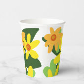 Gelbe Blumen Papiertasse Pappbecher (Rechts)