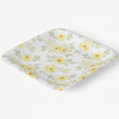 Gelbe Blumen-Papierteller, Wasserfarben-Blumen Pappteller (Gewinkelt)