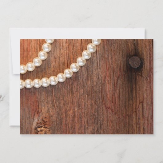 Gelbe Blumen, Perlen, Hochzeit von Stallholz Einladung (Rückseite)