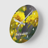 Gelbe Blumen Personalisiert Runde Wanduhr (Winkel)