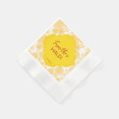 Gelbe Blumen personalisierter Name Haldi napkins Serviette (Ecke)