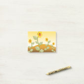 GELBE BLUMEN POST-IT KLEBEZETTEL (Auf Schreibtisch)