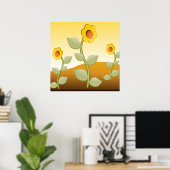 GELBE BLUMEN POSTER (Heimbüro)