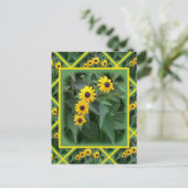 Gelbe Blumen Postkarte (Stehend Vorderseite)